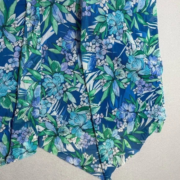 Fit 4 U Blue Floral Size 22W Tummy Control  Bikini Top - Picture 3 of 7